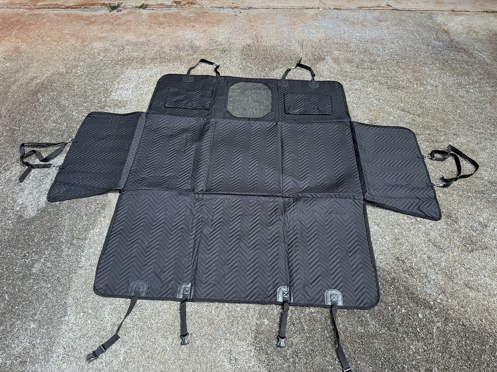 Full dog backseat extender laid flat