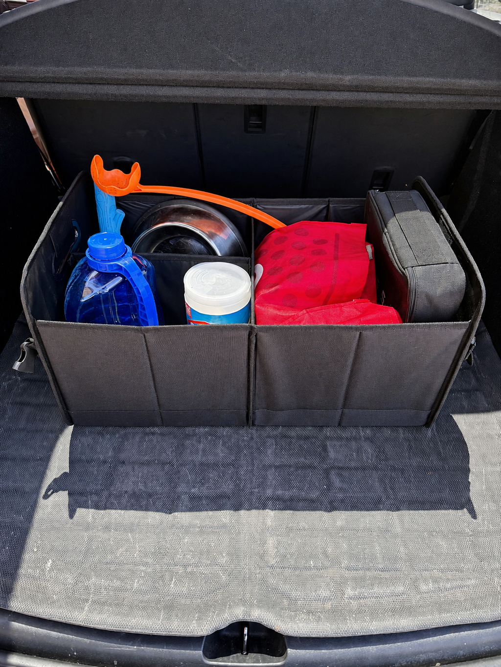 66L Collapsible Car Trunk Organizer with Adjustable Compartments