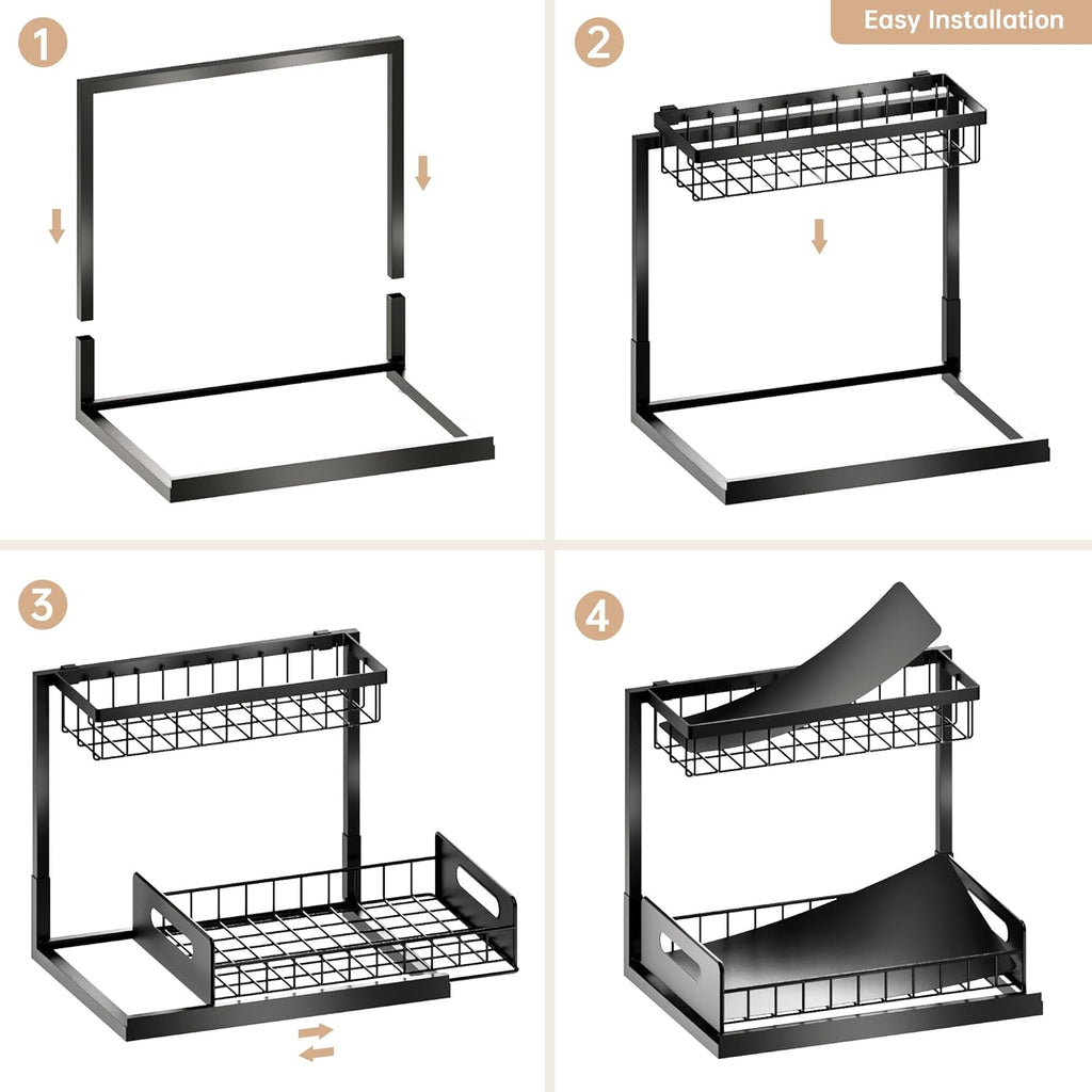2-Pack Pull-Out Under-Sink Organizer with Sliding Storage