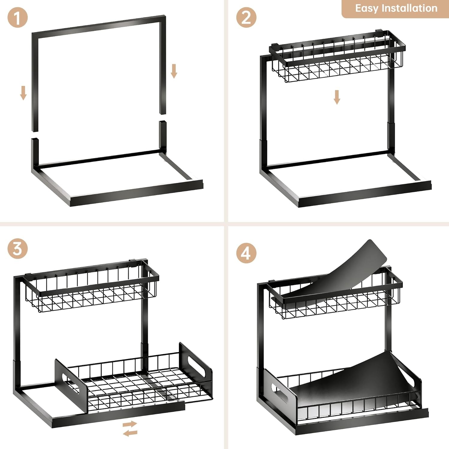 2-Pack Pull-Out Under-Sink Organizer with Sliding Storage