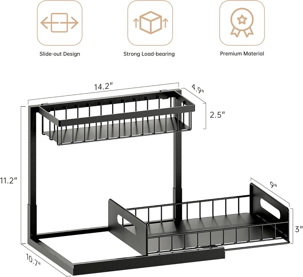 2-Pack Pull-Out Under-Sink Organizer with Sliding Storage