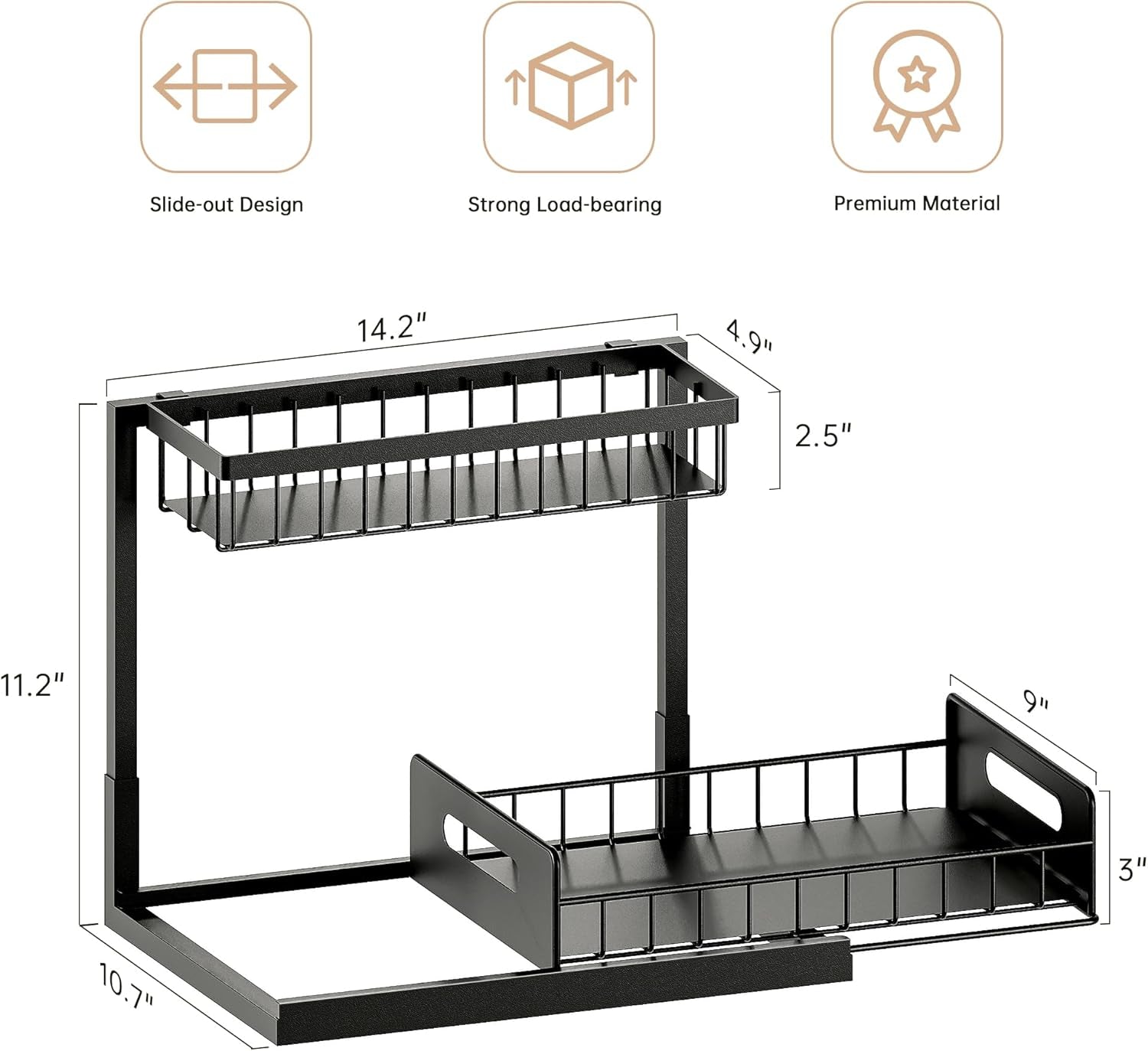 2-Pack Pull-Out Under-Sink Organizer with Sliding Storage