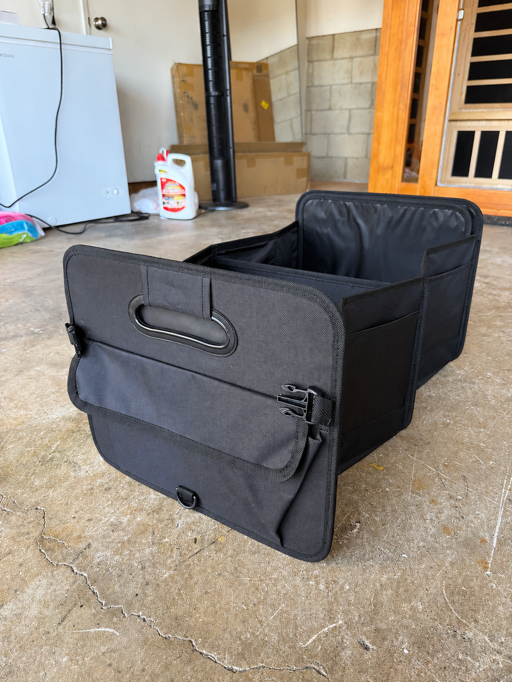 66L Collapsible Car Trunk Organizer with Adjustable Compartments