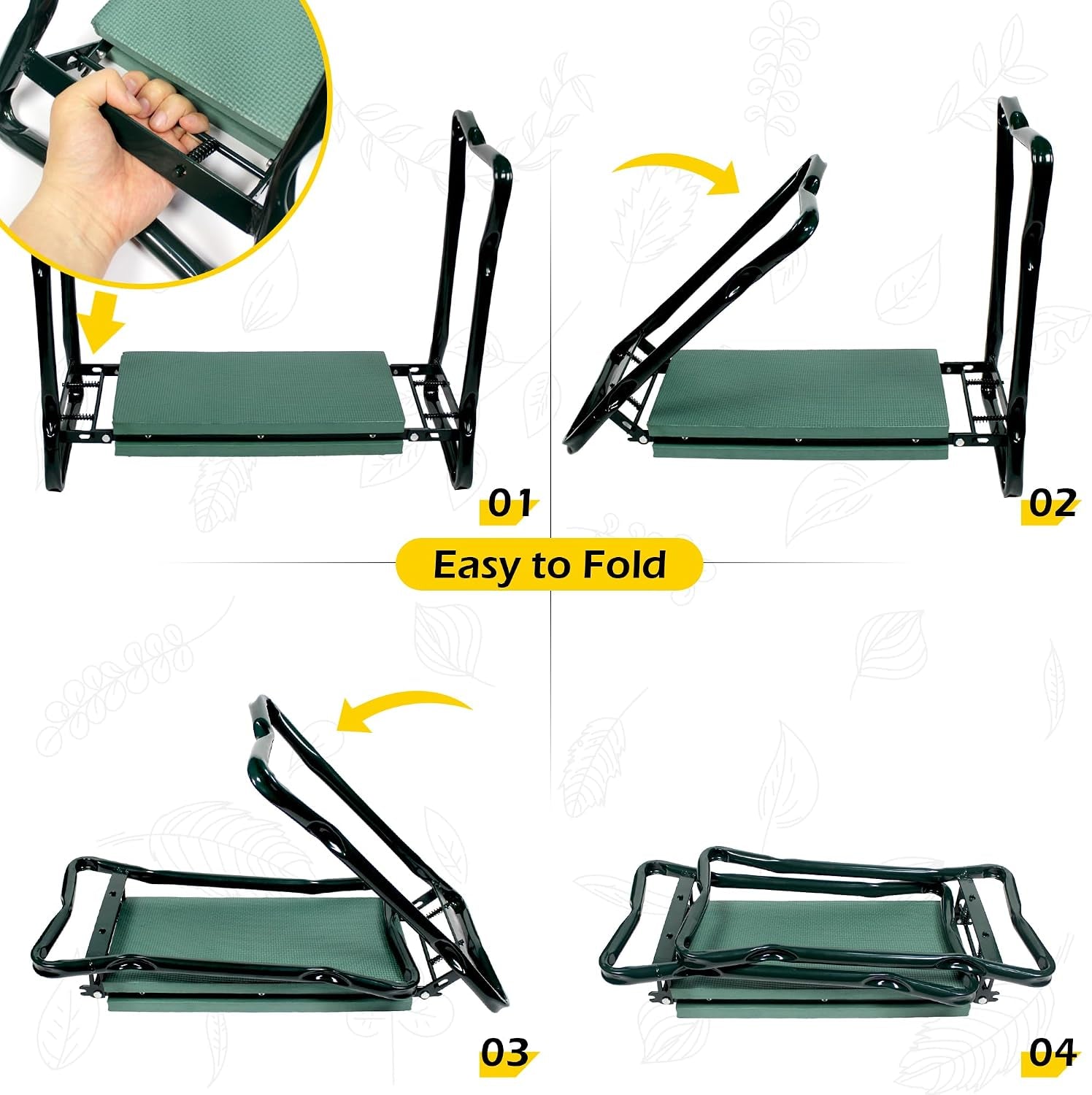 Foldable Garden Kneeler & Seat with Tool Pouch