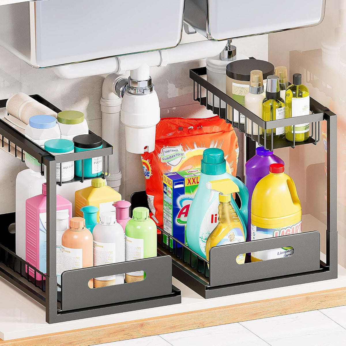 2-Pack Pull-Out Under-Sink Organizer with Sliding Storage
