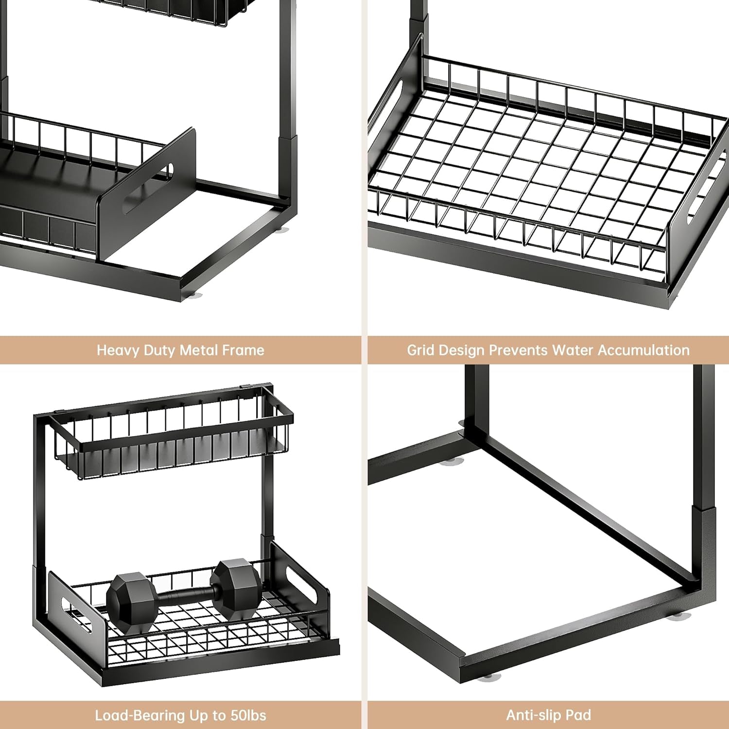 2-Pack Pull-Out Under-Sink Organizer with Sliding Storage