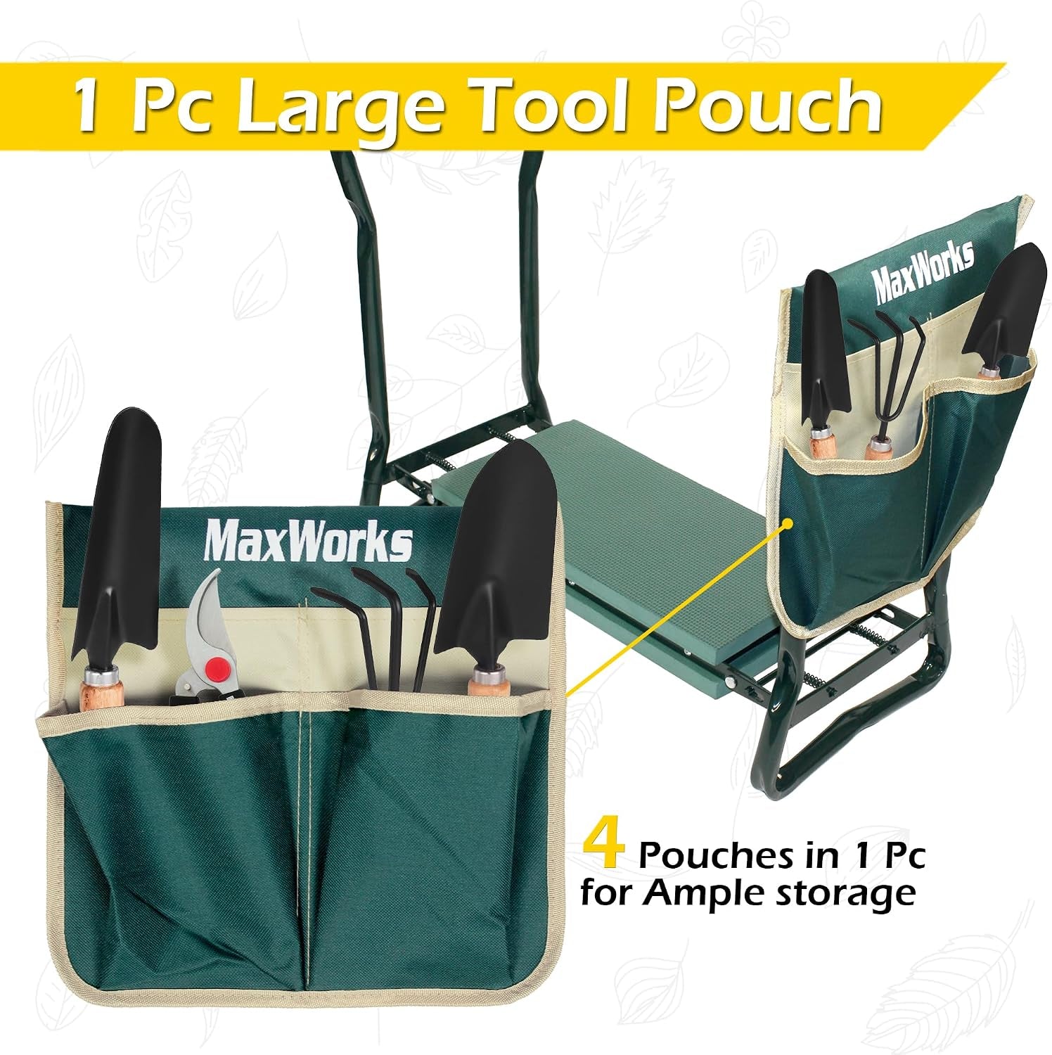 Foldable Garden Kneeler & Seat with Tool Pouch
