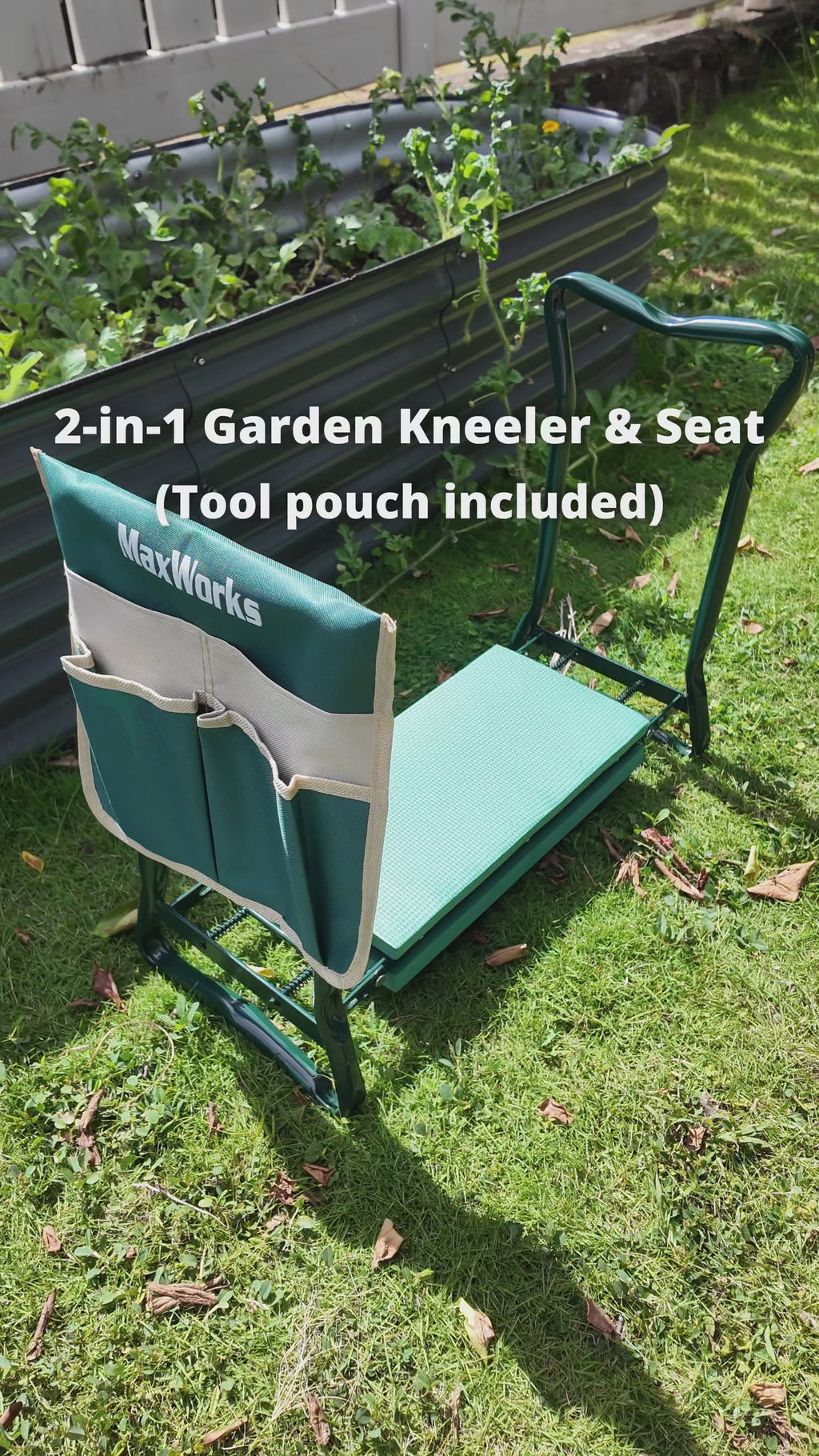 Foldable Garden Kneeler & Seat with Tool Pouch