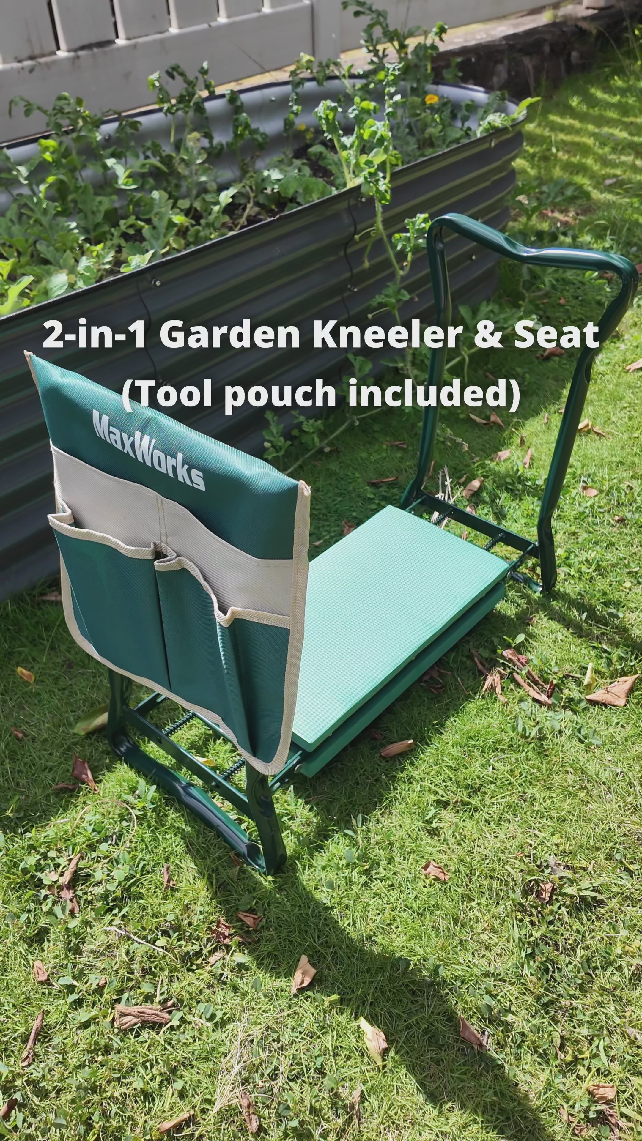 Foldable Garden Kneeler & Seat with Tool Pouch